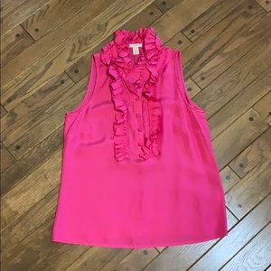 J. Crew silk top in hot pink, size 4.